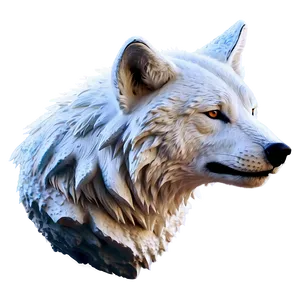 Snowy Wolf Head Landscape PNG 30