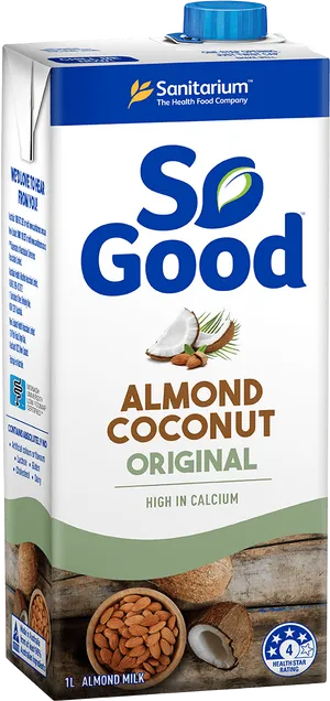 So Good Almond Coconut Milk Packaging PNG image