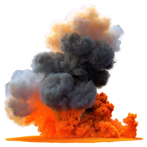 Soaring Orange Smoke Art PNG 12