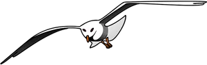 Soaring Seagull Vector Illustration PNG image