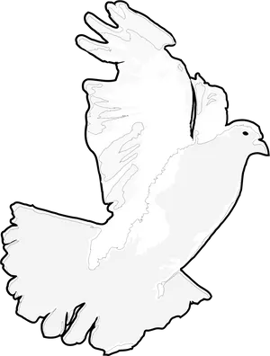 Soaring White Pigeon Illustration.png PNG image