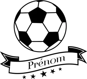 Soccer Ball Graphicwith Bannerand Stars PNG