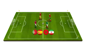 Soccer Field Team Strategy Discussion PNG image