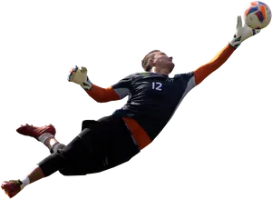Soccer Goalkeeper Diving Save PNG