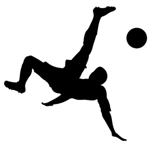 Soccer Player Bicycle Kick Silhouette PNG image