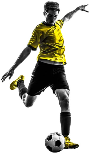 Soccer Player Control Ball Action PNG image