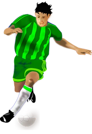 Soccer Player Dribbling Ball