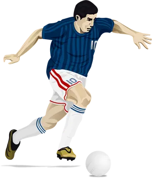 Soccer_ Player_ Dribbling_ Vector PNG image