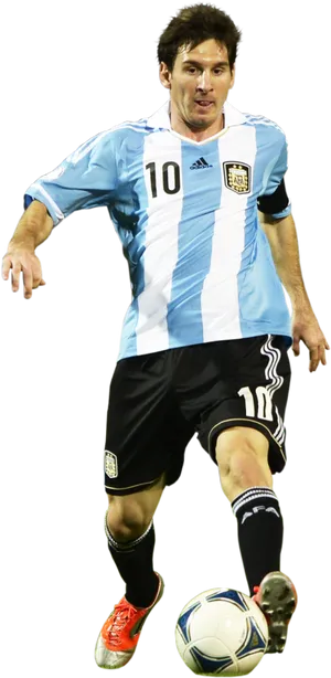 Soccer_ Player_in_ Action_ Argentina PNG image