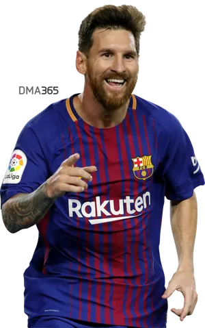 Soccer_ Player_in_ Barcelona_ Kit_ Action_ Pose PNG image