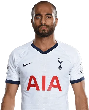 Soccer_ Player_in_ White_ Jersey PNG image