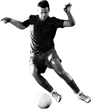Soccer Player Mid Kick PNG image