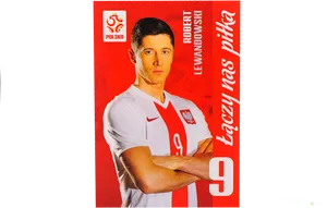 Soccer Player Poland Jersey Promotional Banner PNG image