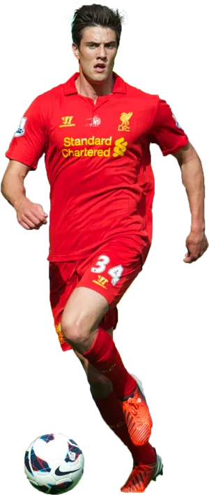 Soccer Playerin Action Liverpool F C PNG image