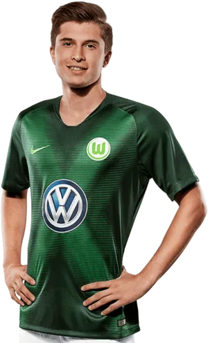 Soccer Playerin Green Jersey PNG image