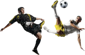 Soccer Players Mid Air Duel