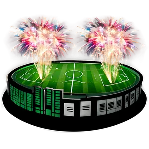 Soccer Stadium Fireworks Celebration PNG 66