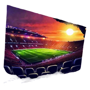 Soccer Stadium Sunset Silhouette PNG 06252024