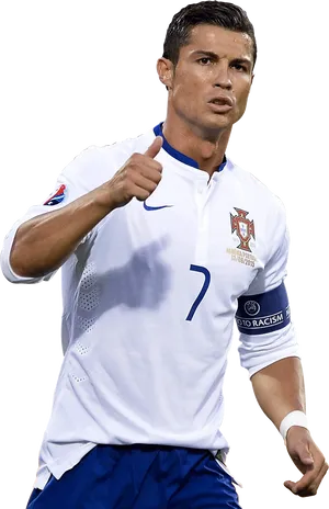 Soccer_ Star_ Thumbs_ Up_ Portugal_ Jersey PNG