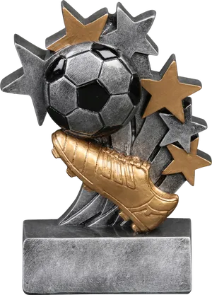 Soccer Trophywith Starsand Golden Shoe PNG image