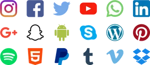 Social_ Media_and_ Tech_ Logos_ Collage PNG image