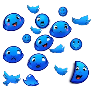 Social Media Blue Emojis PNG 62