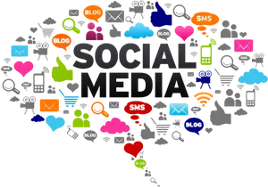 Social Media Concept Cloud PNG image