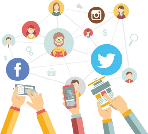 Social Media Connectivity Illustration PNG image