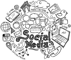 Social Media Doodle Collage