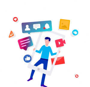 Social Media Engagement Illustration
