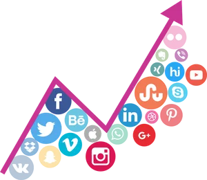 Social Media Growth Graph PNG image