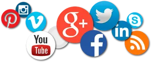 Social Media Icons Cluster PNG