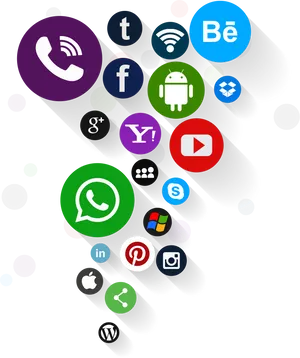 Social Media Icons Cluster PNG