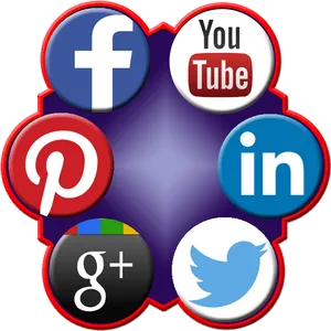 Social Media Icons Collage PNG image