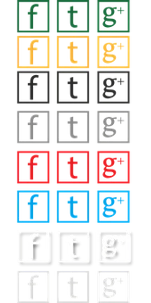 Social Media Icons Color Variations