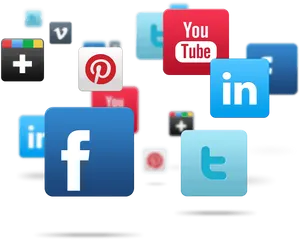 Social Media Icons Floating PNG image