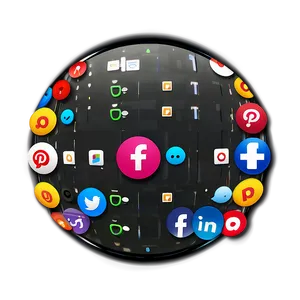 Social Media Icons For Dark Mode PNG 05252024