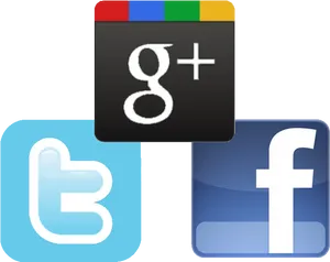 Social Media Icons Google Plus Twitter Facebook PNG image