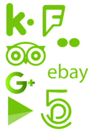 Social Media Icons Green Background