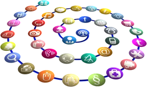 Social Media Icons Network PNG image