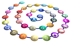 Social Media Icons Network PNG image