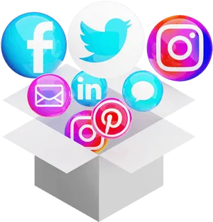 Social Media Icons Outof Box PNG image