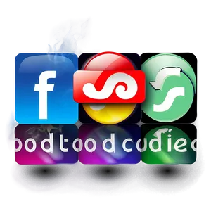 Social Media Icons With Shadows PNG 05252024