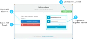 Social Media Integrated Login Screen PNG image