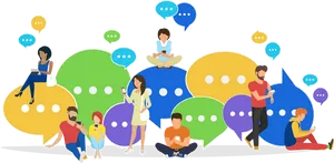 Social Media Interaction Concept PNG image