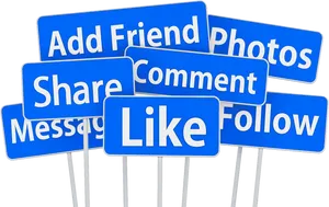Social Media Interaction Signs PNG image