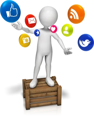 Social Media Interaction3 D Character