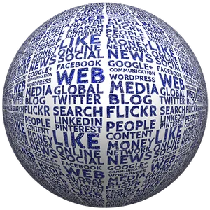 Social Media Keywords Sphere PNG image