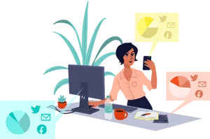 Social Media Manager At Work