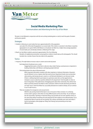 Social Media Marketing Plan Document PNG image
